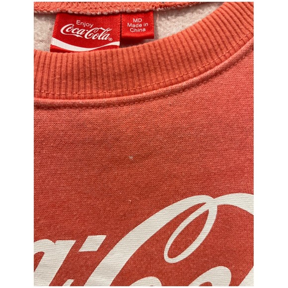 COCA COLA Logo Ombre Red Sweatshirt Crop Top - Picture 4 of 6